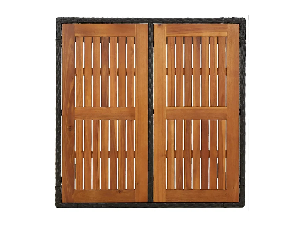 Móveis de jantar de jardim e almofadas 5 peças de resina tecida preta 02_0014888