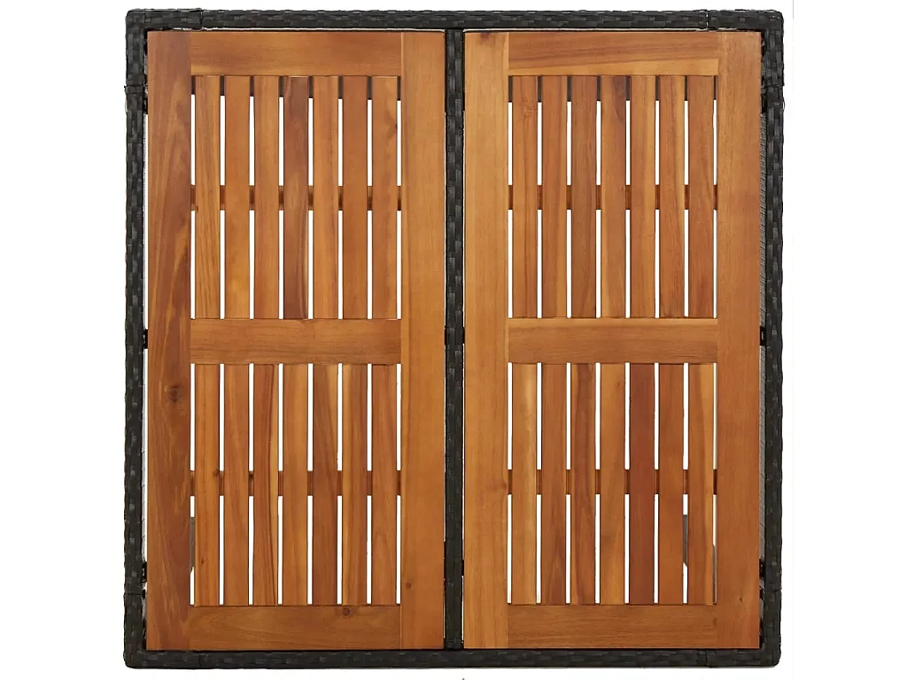 Muebles de comedor y cojines de jardín 5 piezas resina tejida negra 02_0014888