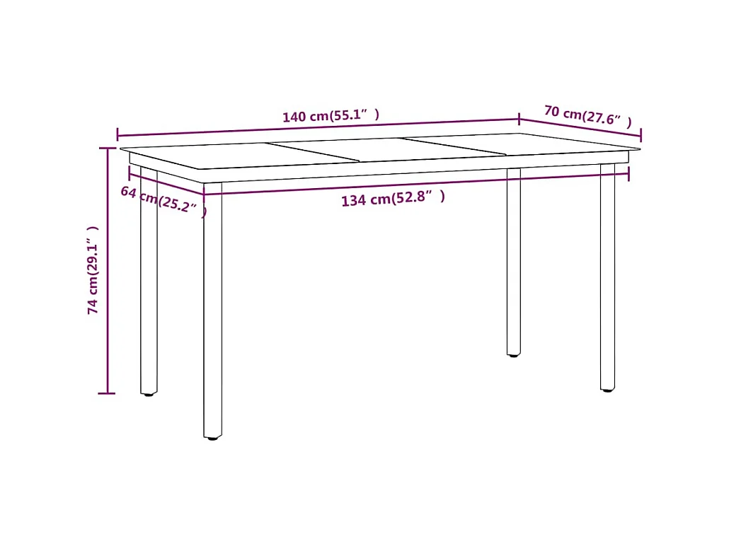 Mobilier de salle à beige 140 x 70 x 74 cm 02_0014615