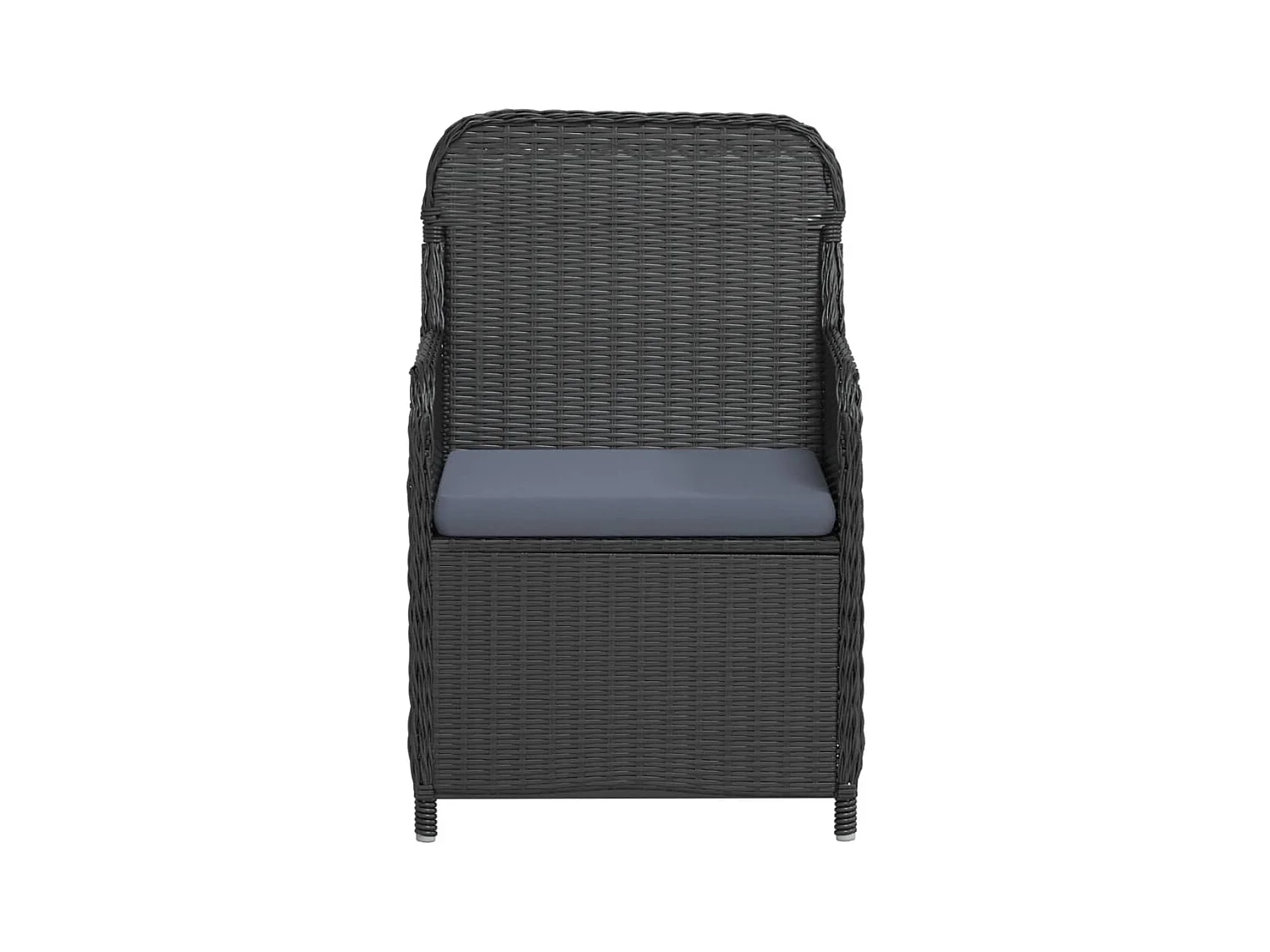 Móveis de sala de jantar de jardim com almofadas 7 peças pretas 02_0014614