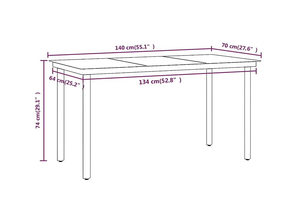 Móveis de sala de jantar de jardim com almofadas 7 peças pretas 02_0014614