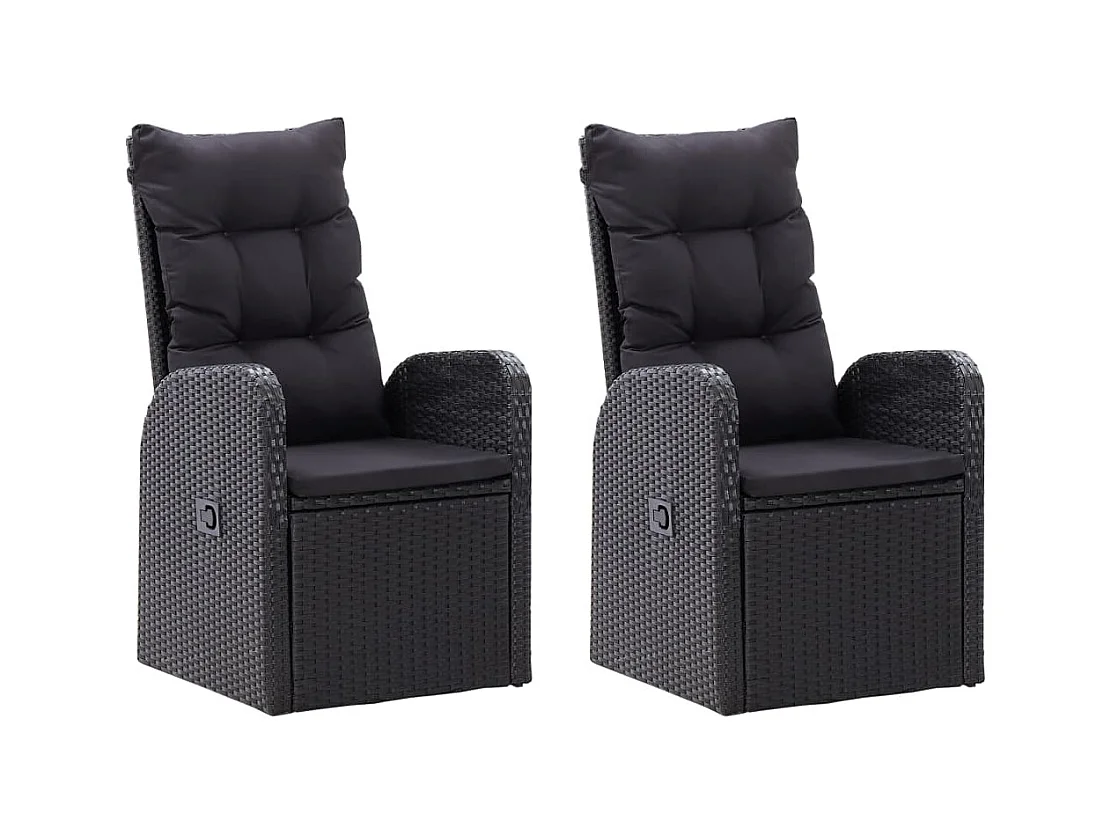 Conjunto de comedor de jardín muebles de exterior con cojines 9 piezas negro 02_0014175