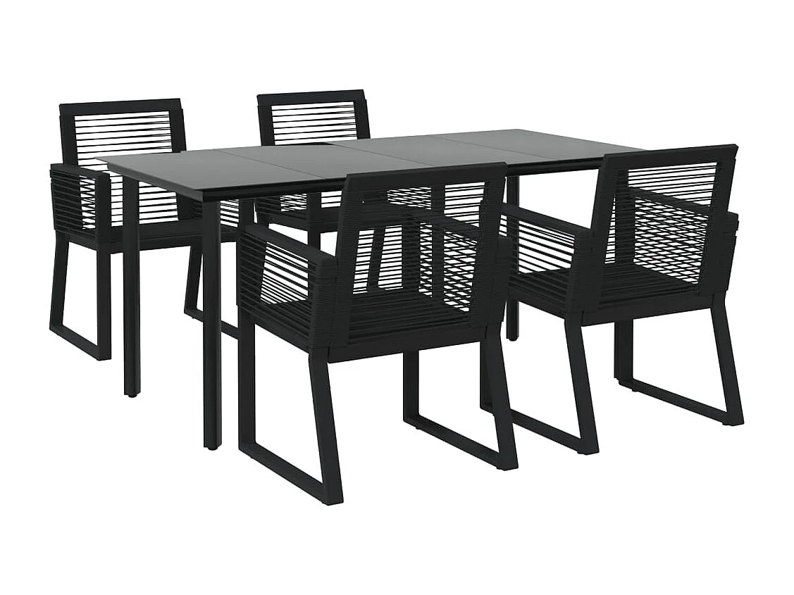 Muebles de comedor muebles de jardín 5 piezas ratán negro PVC 02_0014779