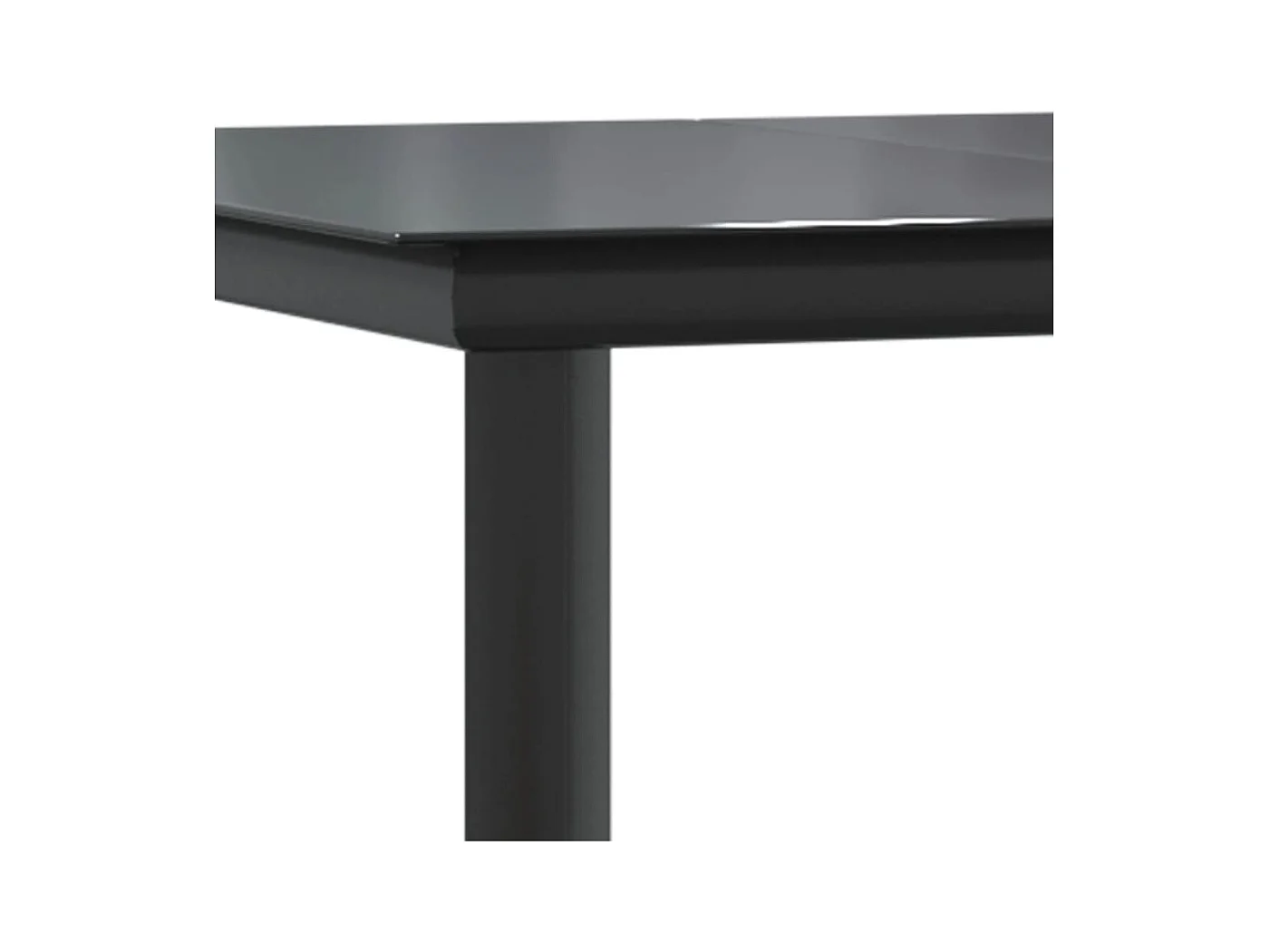 Conjunto de comedor de jardín de 7 piezas de mimbre de resina negra con cojines 02_0014467