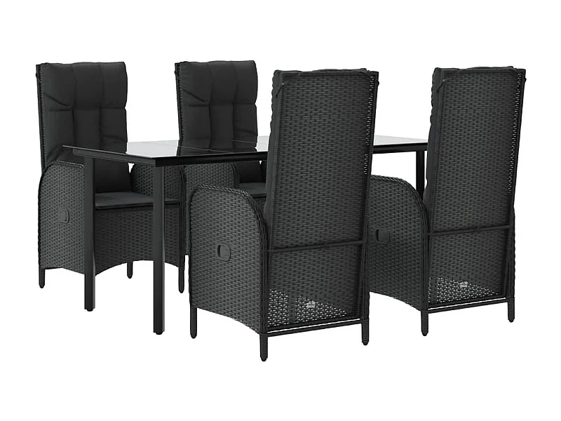 Mobilier à dîner de résine noire 160 x 80 x 74 cm 02_0014866