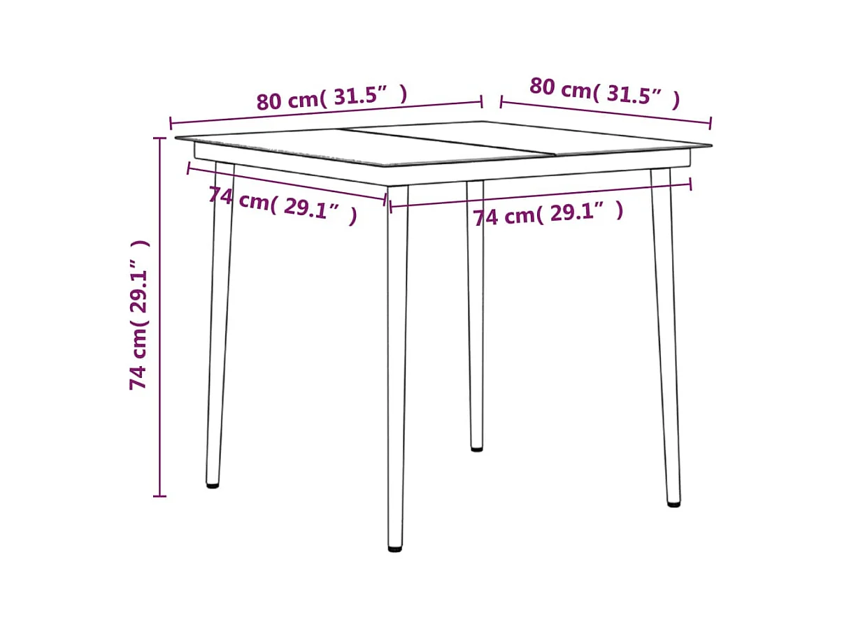 Mobile per sala da pranzo da giardino con cuscini 3 pezzi nero 02_0014602