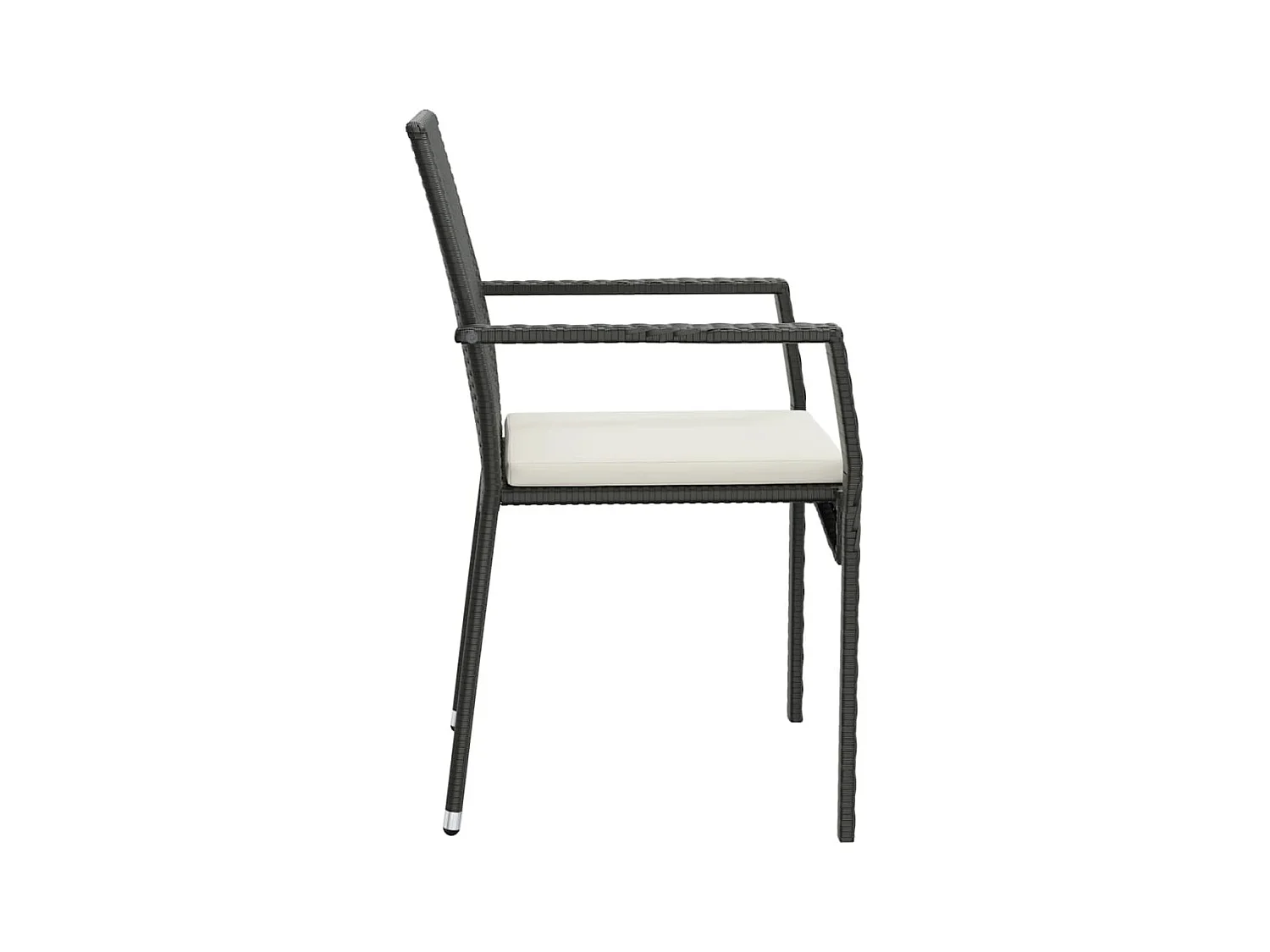 Mobili da pranzo e cuscini da giardino 5 pezzi in resina intrecciata nera 02_0014876