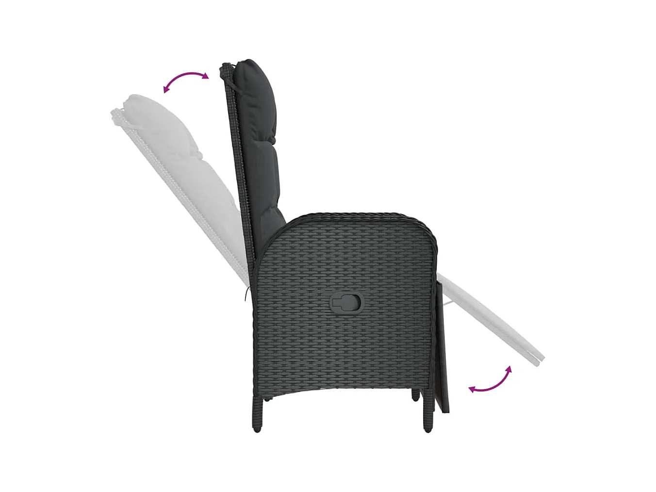 Mobili da pranzo e cuscini da giardino 5 pezzi in resina intrecciata nera 02_0014868