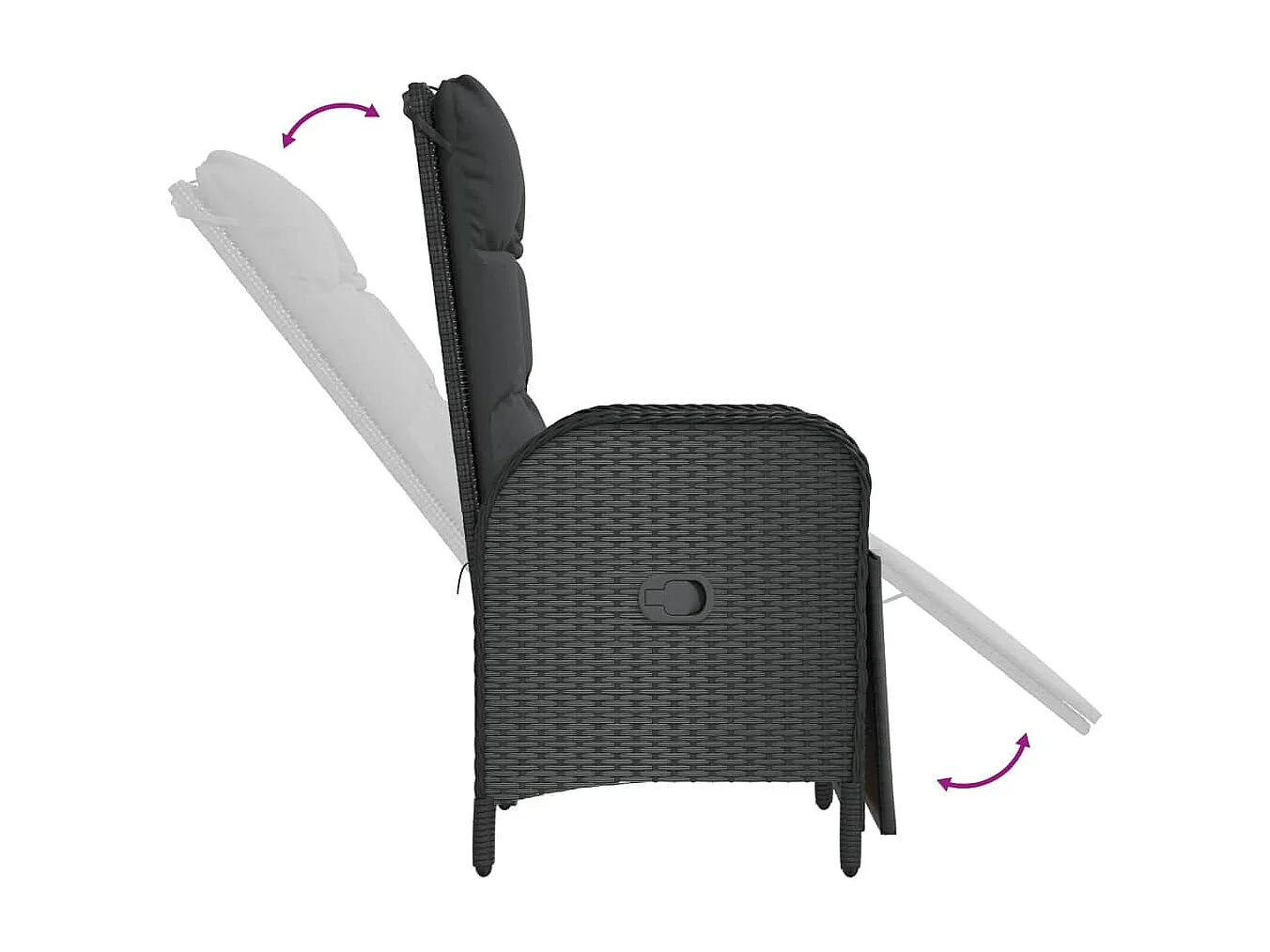 Mobili da pranzo e cuscini da giardino 5 pezzi in resina intrecciata nera 02_0014868