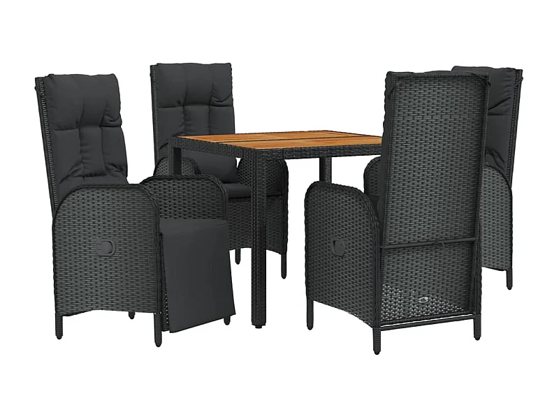 Mobilier à dîner de résine noire 90 x 90 x 75 cm 02_0014868