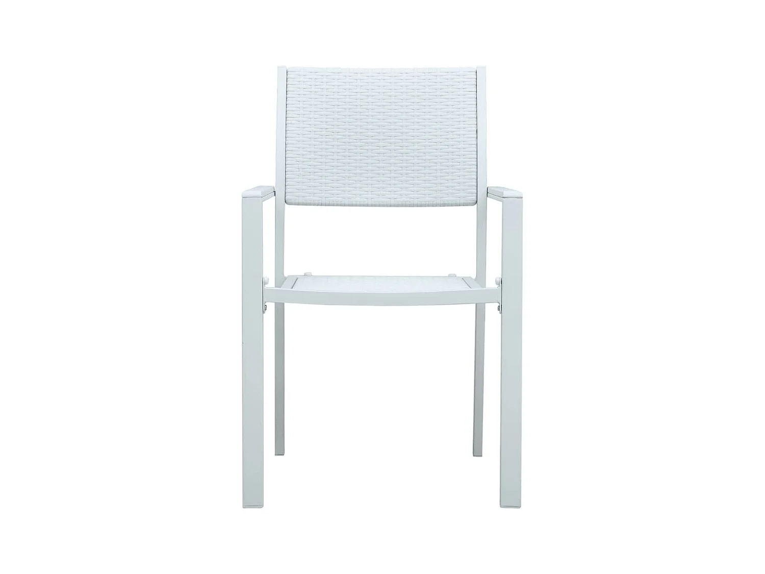 Conjunto de comedor de jardín de 9 piezas muebles de exterior blanco 02_0014077