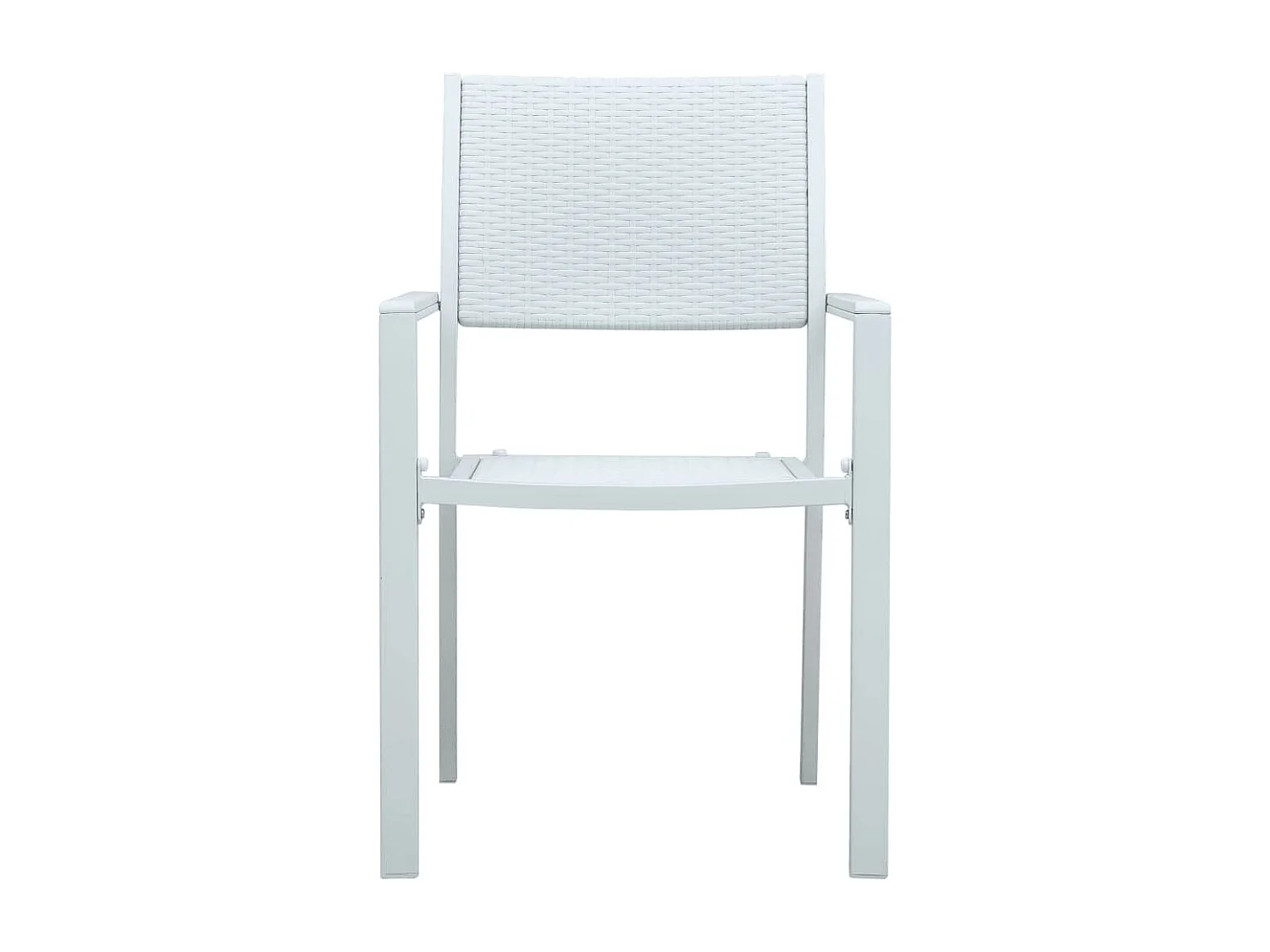 Set da pranzo da giardino 9 pezzi mobili da esterno bianchi 02_0014077