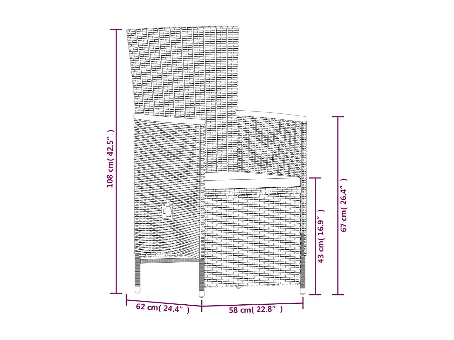 Set da pranzo da giardino con cuscini 9 pezzi mobili da esterno nero 02_0014178