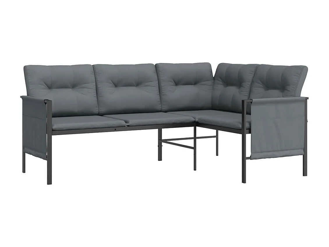 Conjunto de jantar de jardim de 2 peças móveis para área externa aço antracite 02_0013573