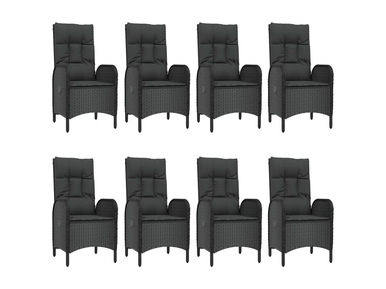 Conjunto de jantar de jardim de 9 peças com almofadas de vime de resina preta 02_0014836