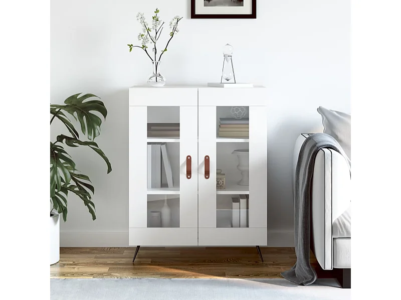 Credenza buffet cassettiera mobile contenitore organizer cucina soggiorno soggiorno 69,5 x 34 x 90 cm derivati ​​del legno bianco 02_0030448