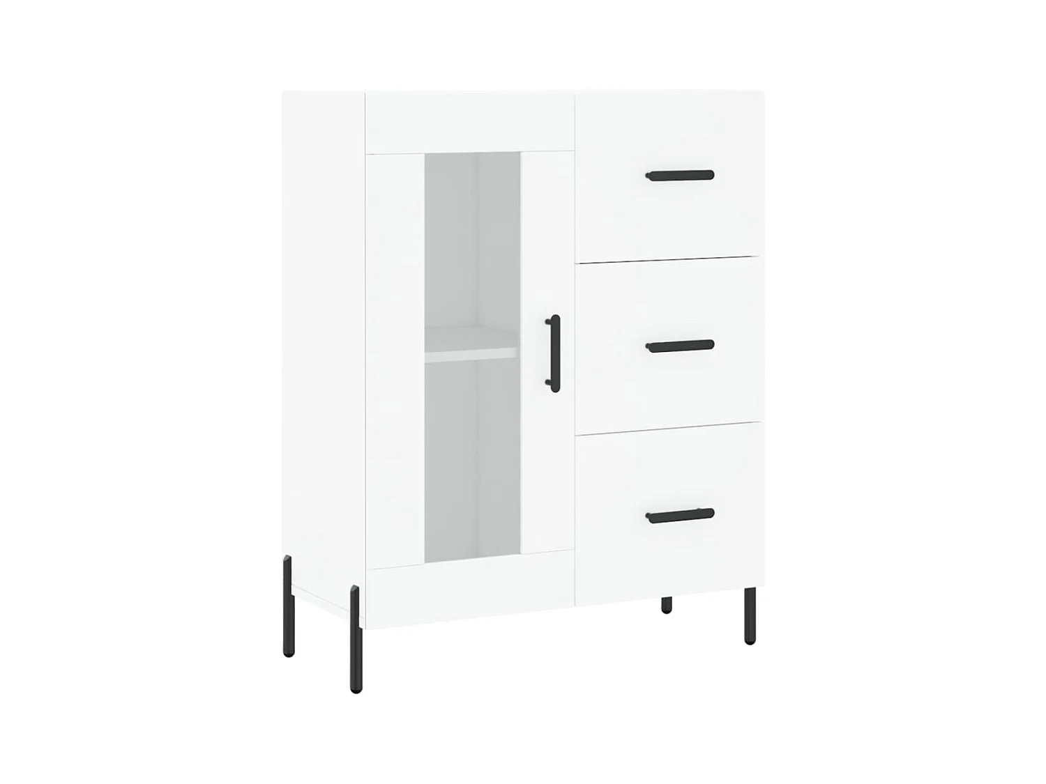 Credenza cassettiera cassettiera mobile contenitore organizer cucina soggiorno soggiorno alto 69,5 x 34 x 180 cm derivati ​​del legno bianco 02_0032639