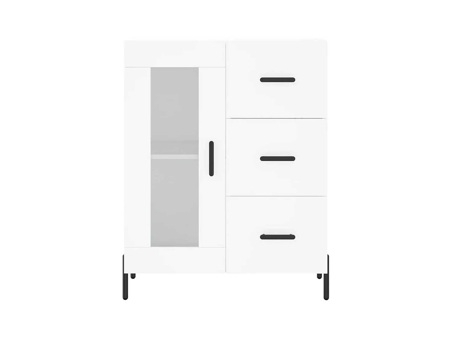 Credenza cassettiera cassettiera mobile contenitore organizer cucina soggiorno soggiorno alto 69,5 x 34 x 180 cm derivati ​​del legno bianco 02_0032639