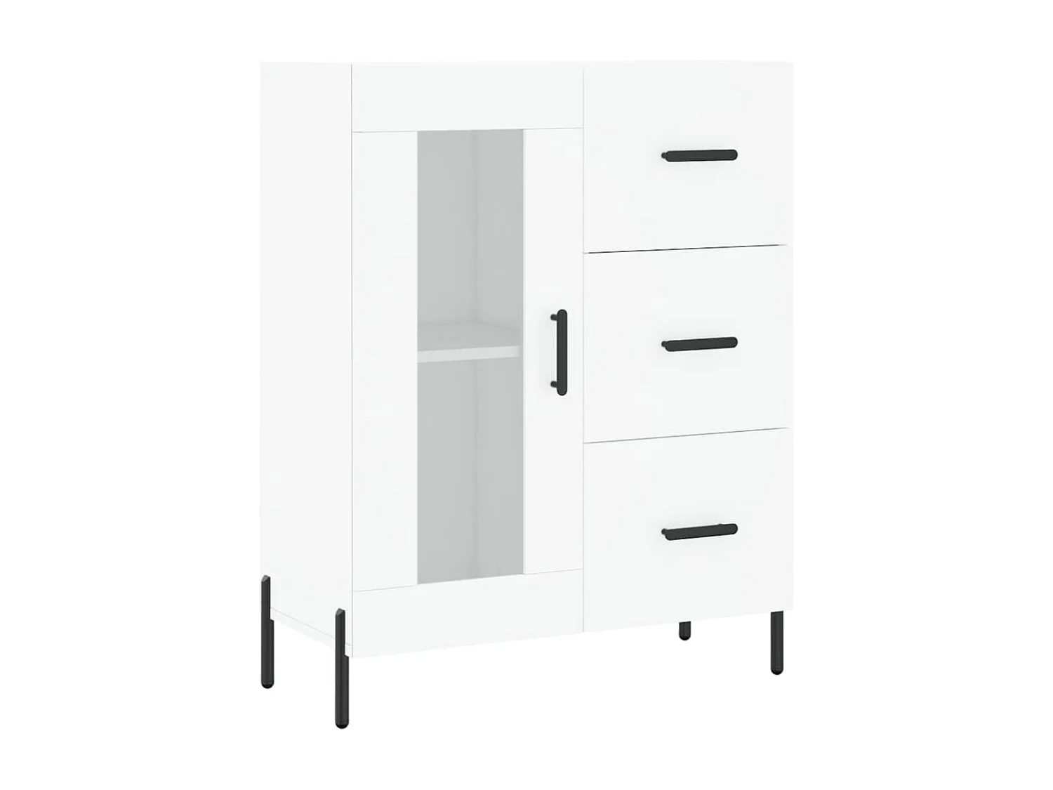 Credenza cassettiera cassettiera mobile contenitore organizer cucina soggiorno soggiorno alto 69,5 x 34 x 180 cm derivati ​​del legno bianco 02_0032639