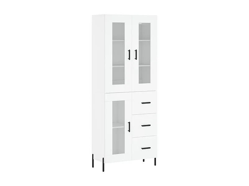 Aparador cómoda cómoda armario mueble organizador cocina salón salón alto 69,5 x 34 x 180 cm madera contrachapada blanco 02_0032639