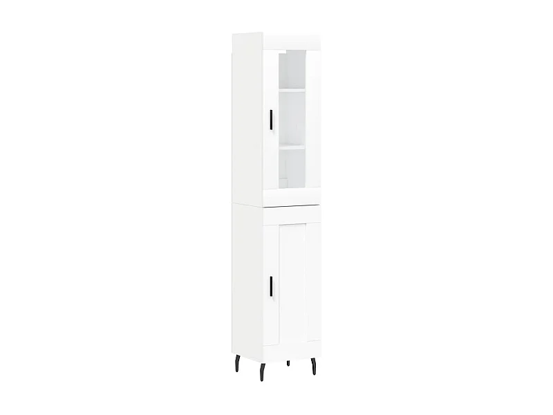 Credenza cassettiera cassettiera mobile contenitore organizer cucina soggiorno soggiorno alto 34,5 x 34 x 180 cm derivati ​​del legno bianco 02_0032426