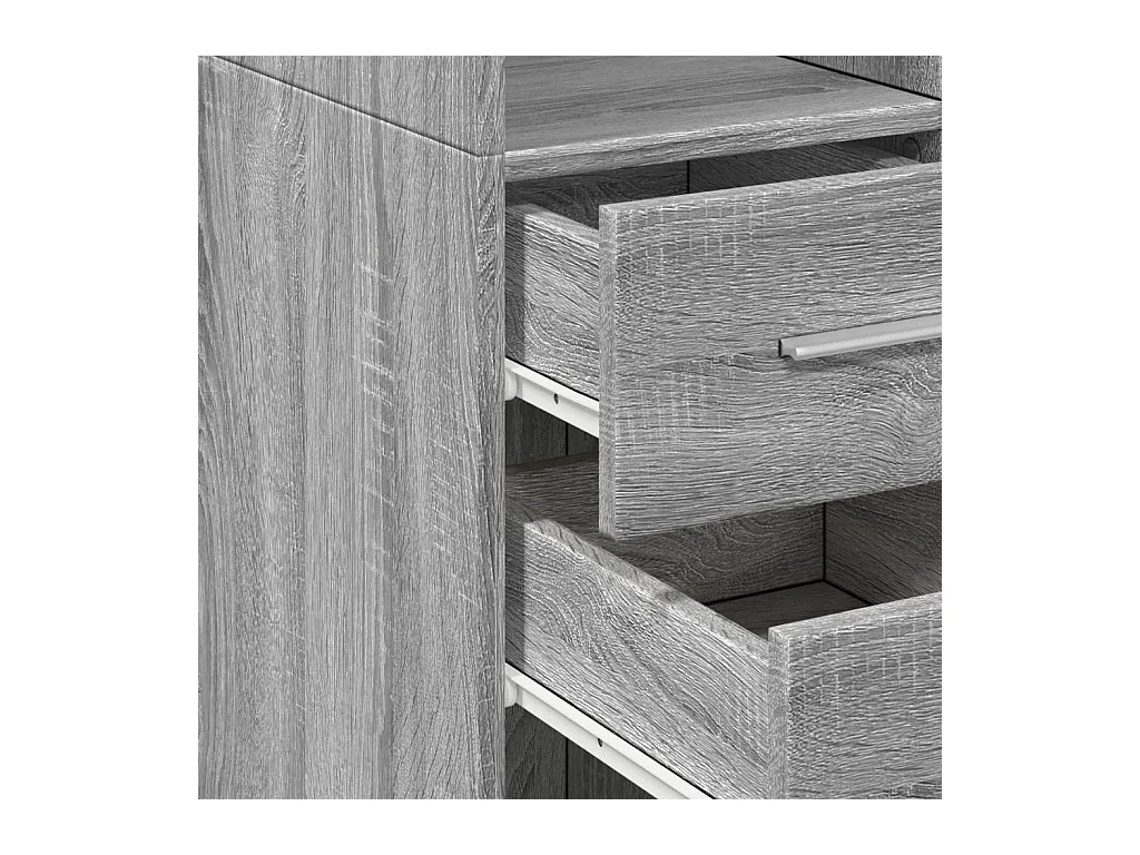 Credenza cassettiera mobile contenitore organizer cucina soggiorno soggiorno alto Sonoma 30 x 42,5 x 185 cm pannelli compositi grigio 02_0035171