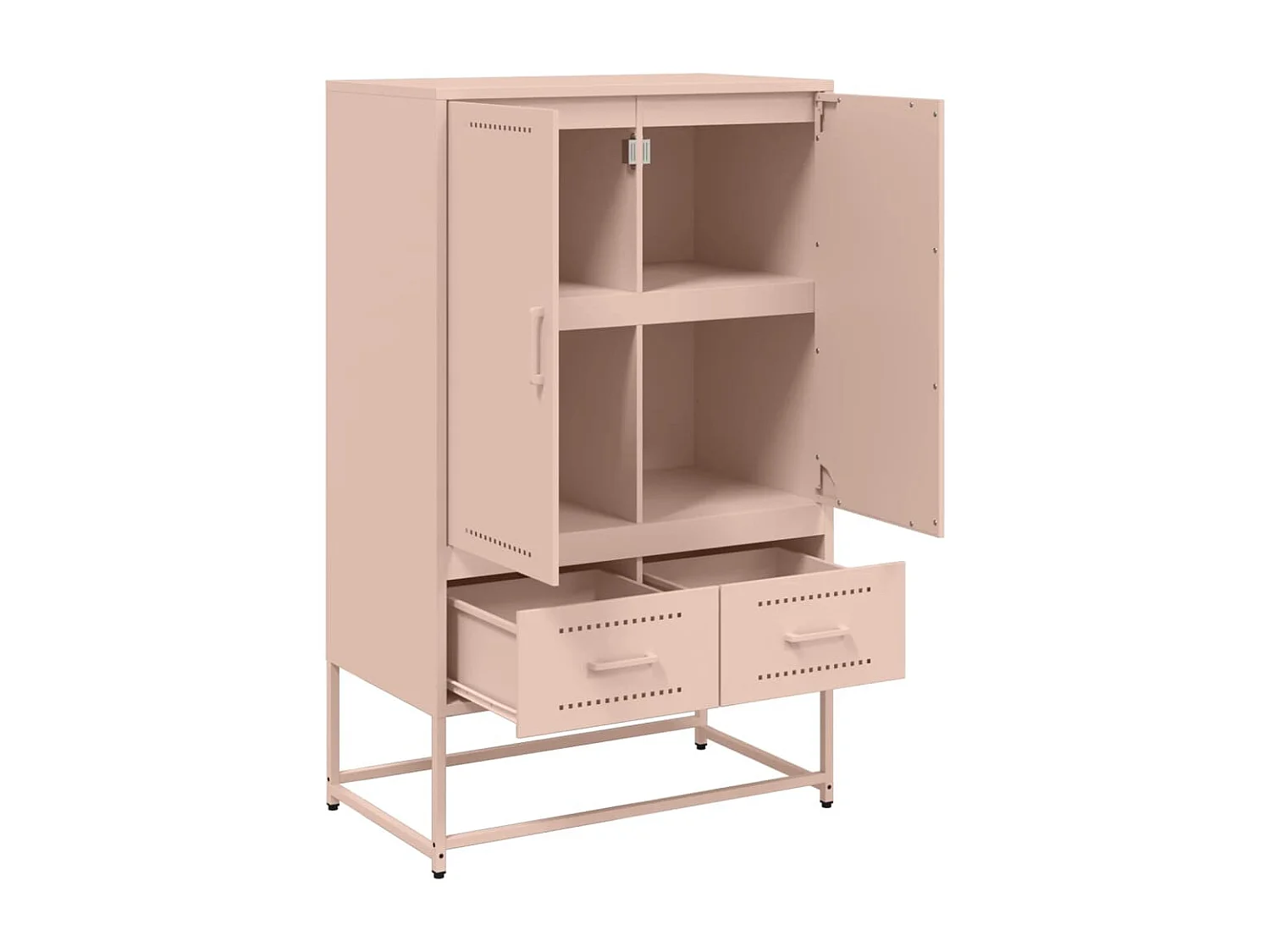 Aparador cómoda cómoda armario mueble organizador cocina salón salón alto 68 x 39 x 111,5 cm acero rosa 02_0035164