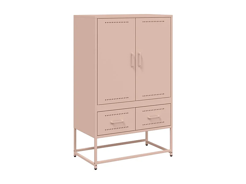 Aparador cómoda cómoda armario mueble organizador cocina salón salón alto 68 x 39 x 111,5 cm acero rosa 02_0035164