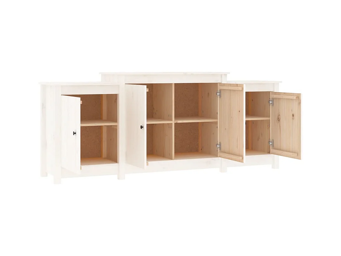 Aparador cómoda cómoda armario mueble organizador cocina salón salón 164 x 37 x 68 cm madera maciza de pino blanco 02_0030213