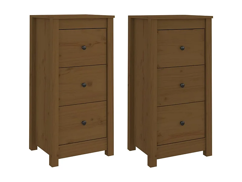 Credenza buffet cassettiera mobile contenitore organizer cucina soggiorno soggiorno set da 2 40 x 35 x 80 cm legno massello di pino marrone 02_0036887