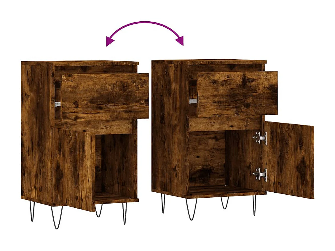 Buffet aparador cômoda armário armário organizador cozinha sala salas conjunto de 2 40 x 35 x 70 cm madeira maciça marrom 02_0036730