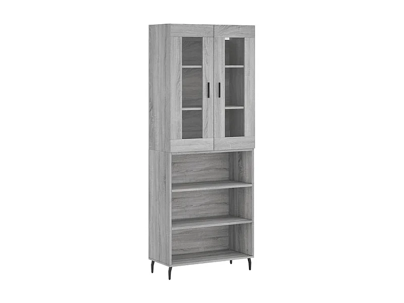 Aparador cômoda armário armário organizador cozinha sala sala alta Sonoma 69,5 x 34 x 180 cm madeira trabalhada cinza 02_0035570