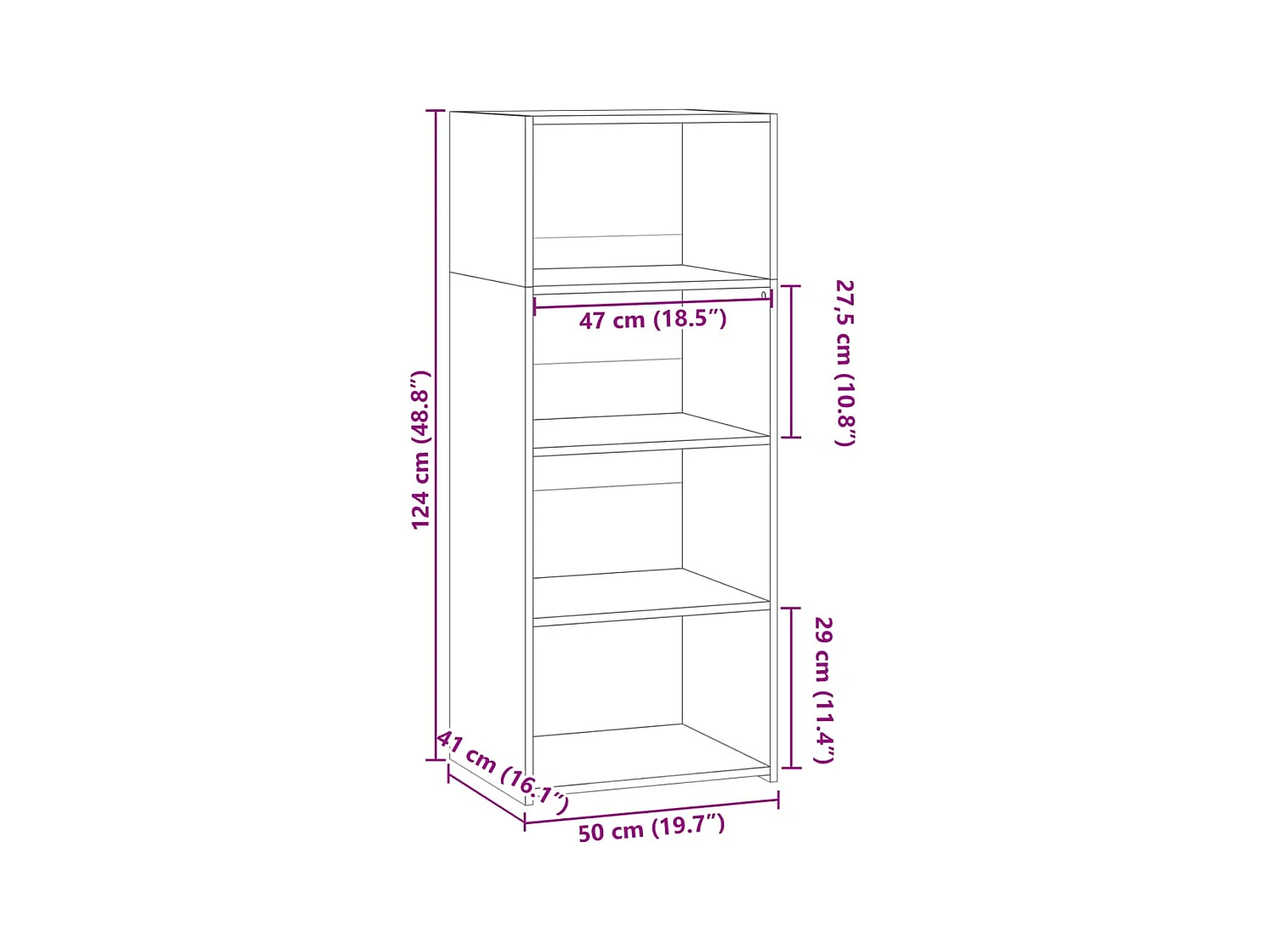 bahut commode armoire bois marron 50 x 41 x 124 cm 02_0034446