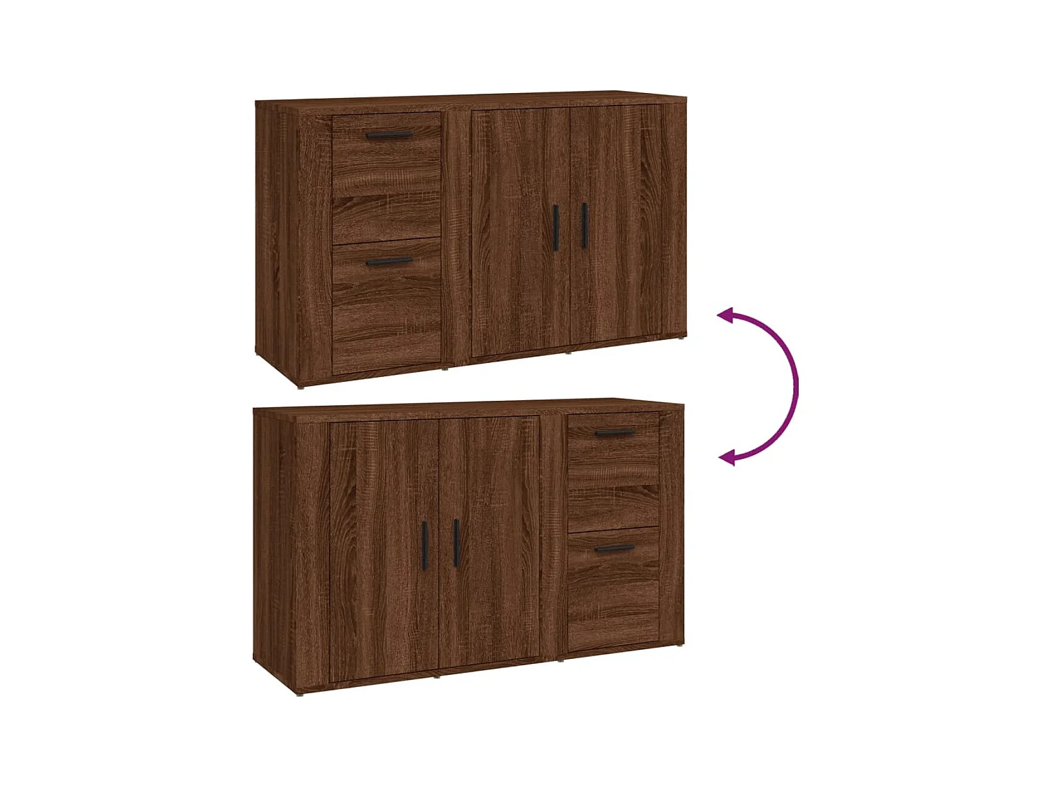 Aparador cómoda cómoda mueble mueble de almacenaje organizador cocina salón salón 100 x 33 x 59,5 cm madera contrachapada marrón 02_0031139