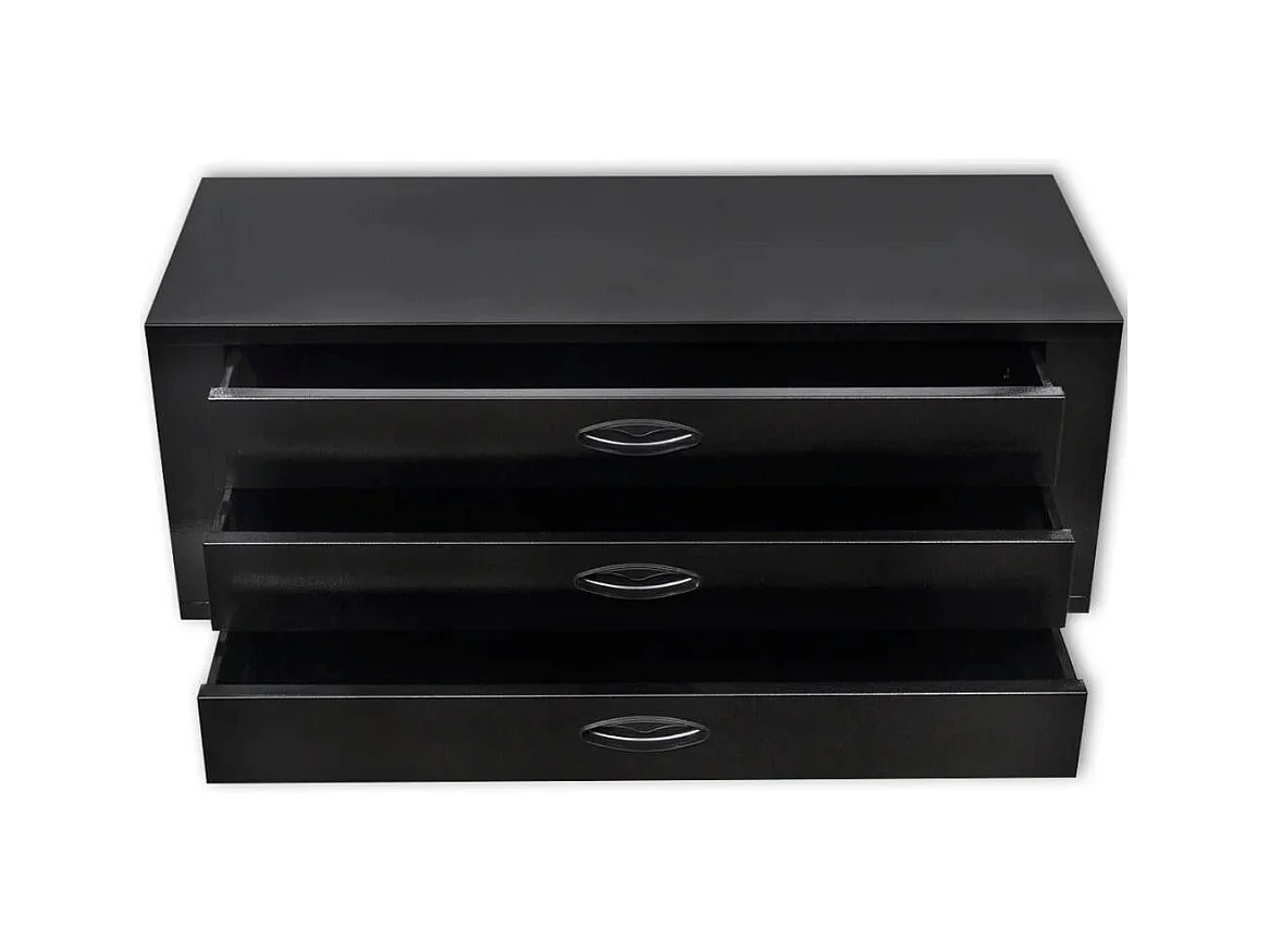 Cassettiera portautensili in metallo 3 cassetti nera utensili da officina 85 cm nero 02_0003239