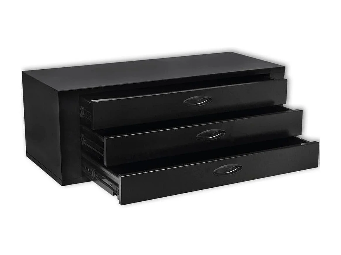 Caixa de ferramentas de metal 3 gavetas preto ferramentas de oficina 85 cm preto 02_0003239