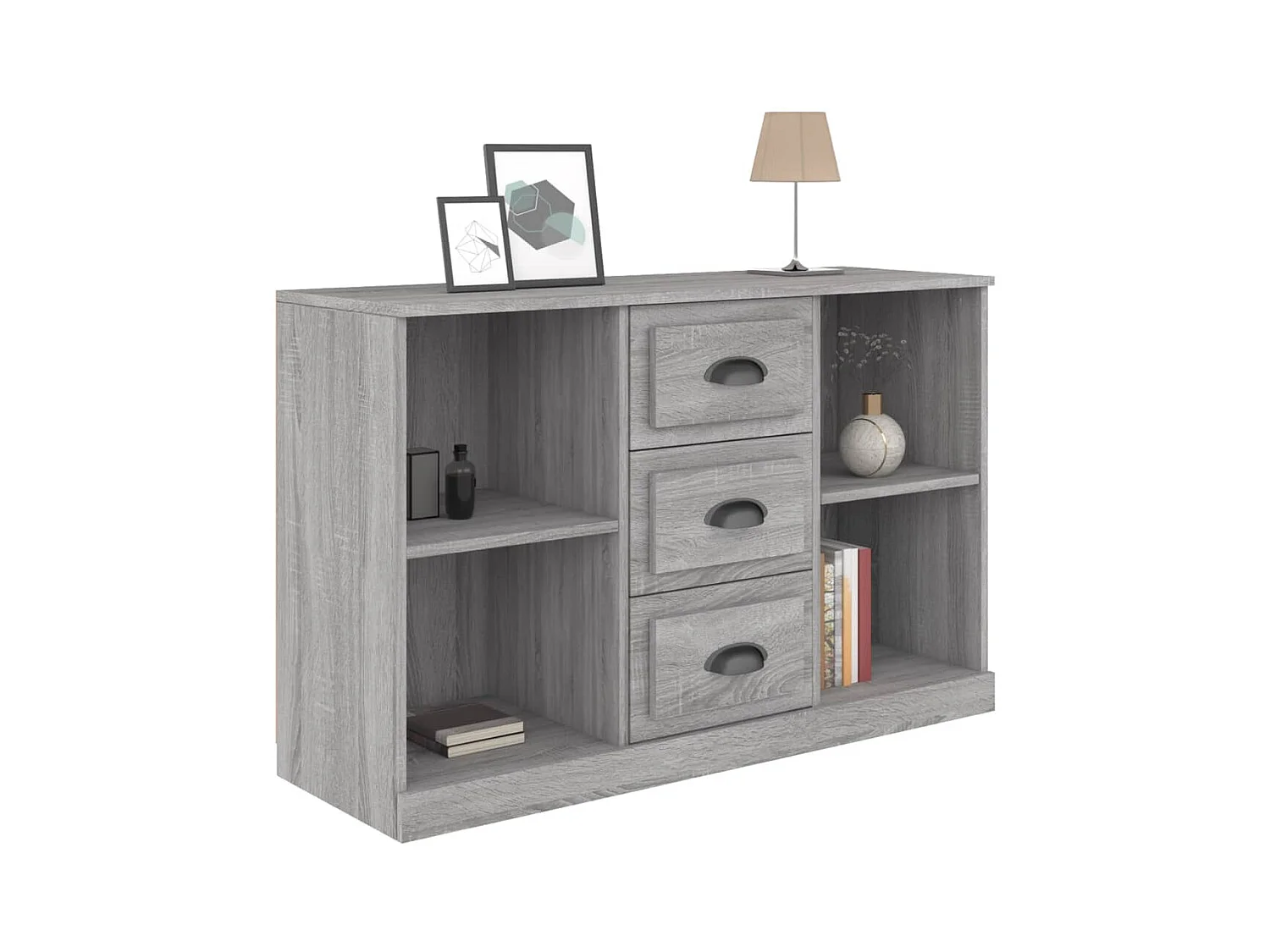 Aparador buffet cómoda armario unidad de almacenamiento organizador cocina salón salón Sonoma 104,5 x 35,5 x 67,5 cm madera contrachapada gris 02_0036277