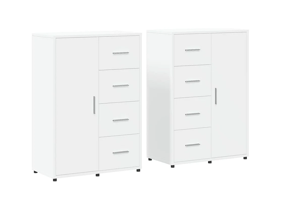 Buffet aparador cômoda armário unidade de armazenamento organizador cozinha sala salas conjunto de 2 60 x 31 x 84 cm madeira de engenharia branca 02_0036679
