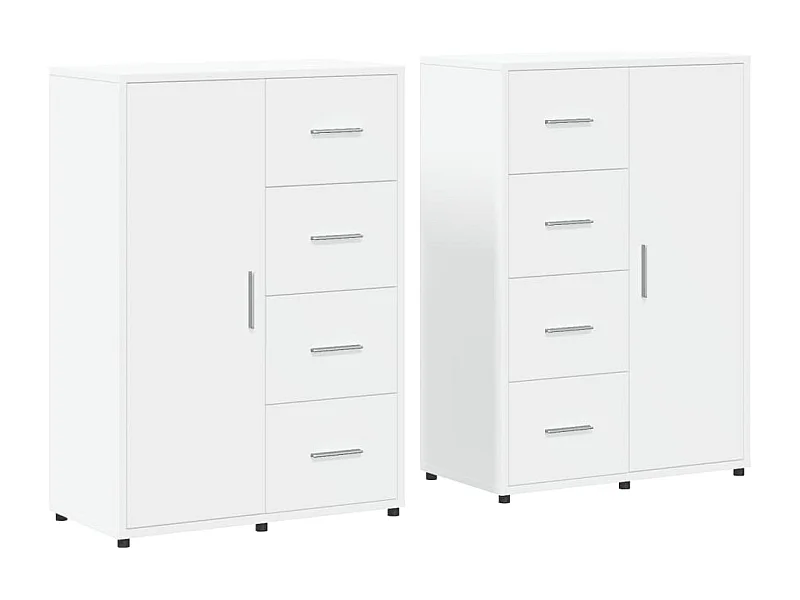Buffet aparador cômoda armário unidade de armazenamento organizador cozinha sala salas conjunto de 2 60 x 31 x 84 cm madeira de engenharia branca 02_0036679