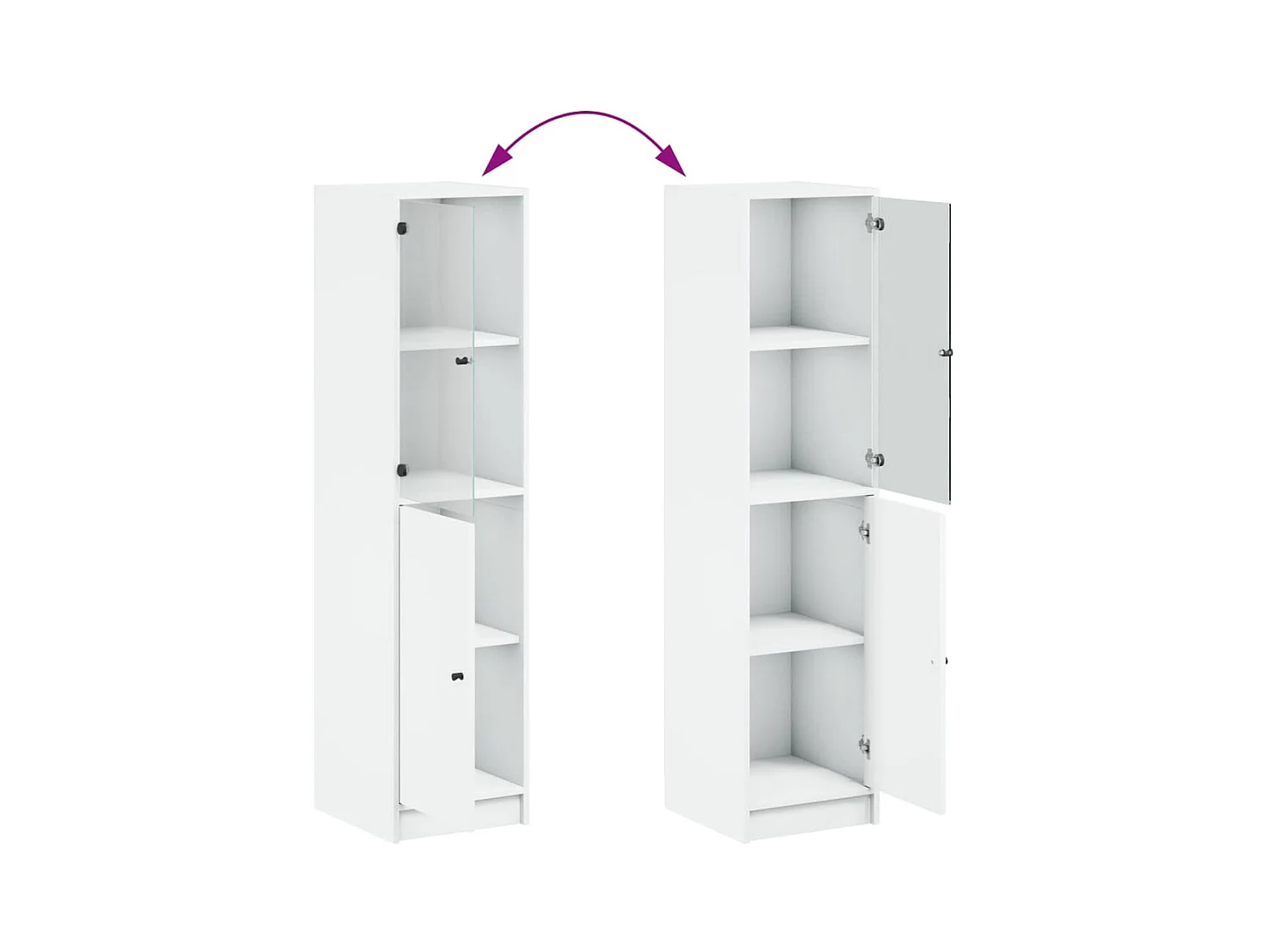 Credenza cassettiera cassettiera mobile contenitore organizer cucina soggiorno soggiorno con anta in vetro 35 x 37 x 142 cm bianco 02_0030096