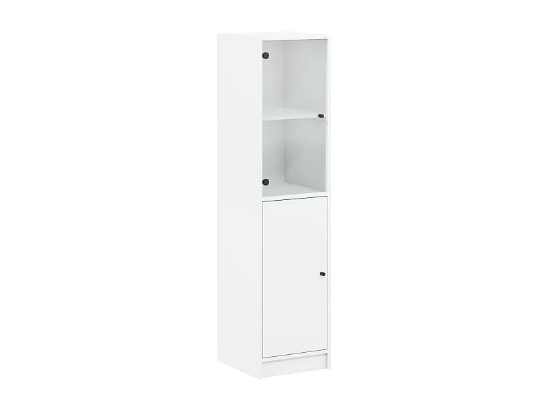 Aparador cómoda cómoda armario mueble organizador cocina salón salón con puerta de cristal 35 x 37 x 142 cm blanco 02_0030096