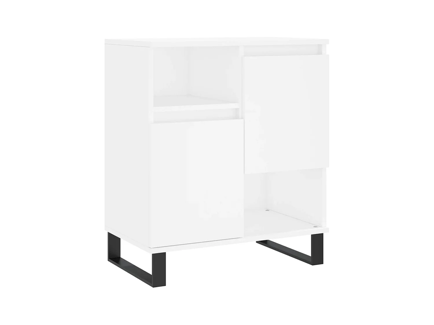 Credenza buffet cassettiera mobile contenitore organizer cucina soggiorno soggiorni set da 2 pannelli in derivati ​​del legno bianco 02_0036695