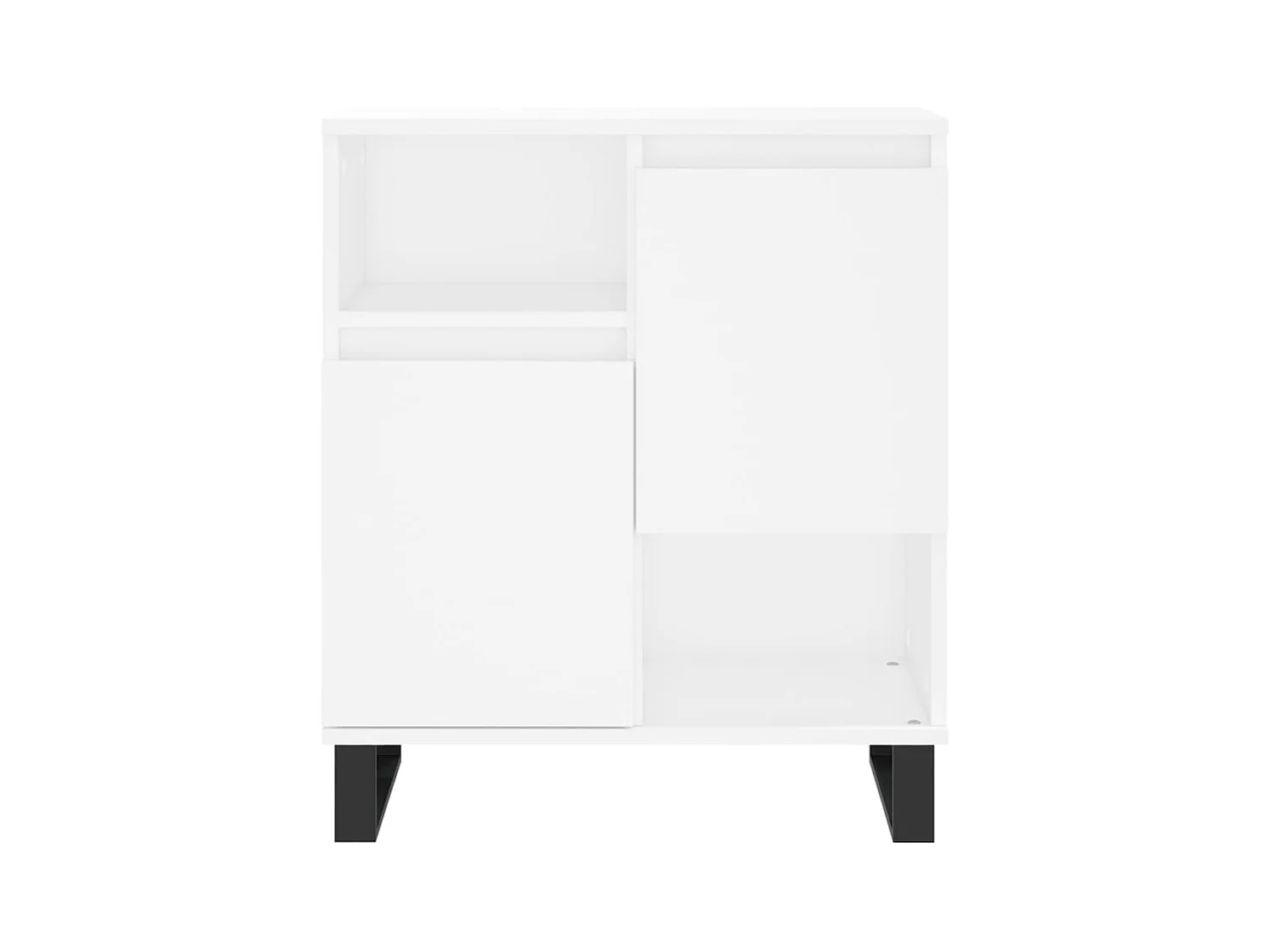 Credenza buffet cassettiera mobile contenitore organizer cucina soggiorno soggiorni set da 2 pannelli in derivati ​​del legno bianco 02_0036695