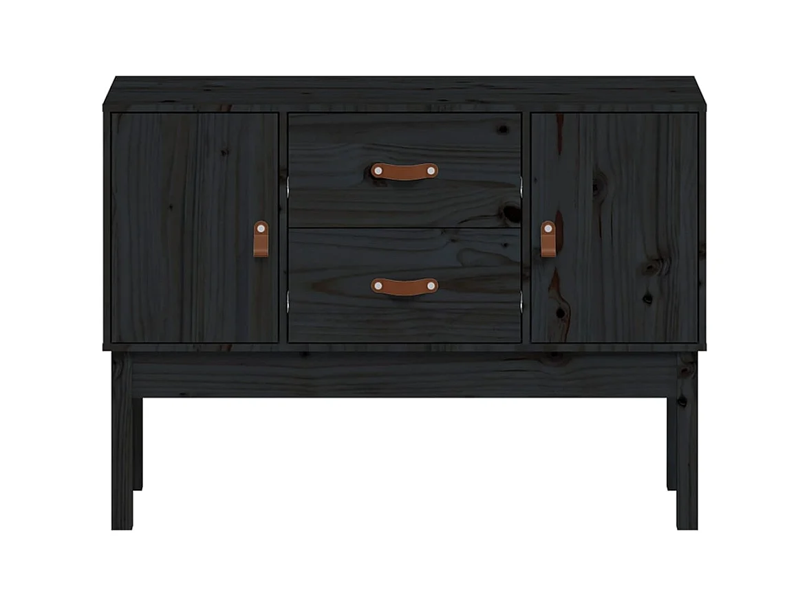 Aparador cómoda mueble almacenaje organizador cocina salón salón 110 x 40 x 78 cm madera maciza de pino negro 02_0035844