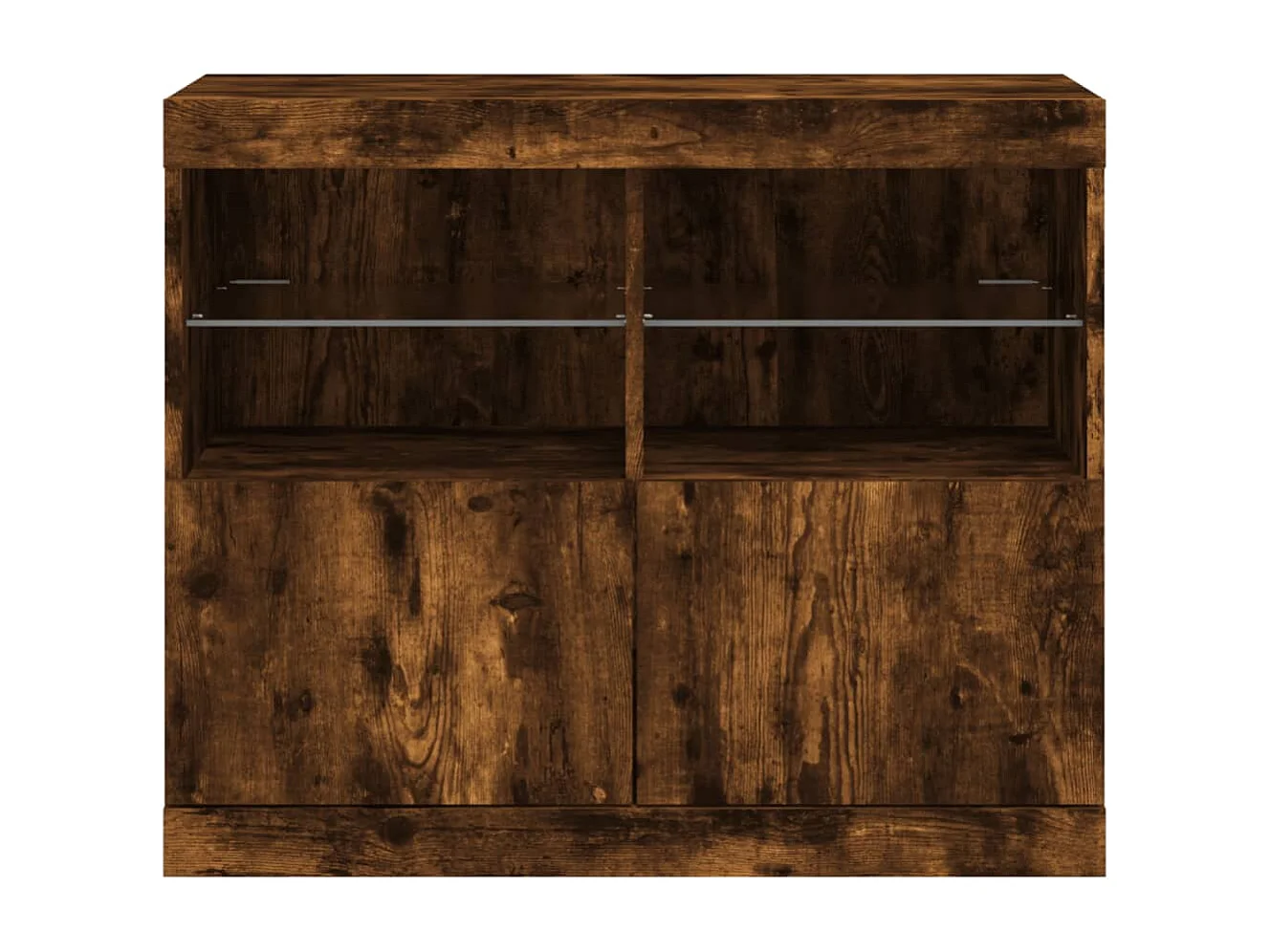 Buffet aparador cômoda armário organizador unidade cozinha sala sala com luzes LED 81 x 37 x 67 cm marrom 02_0029895