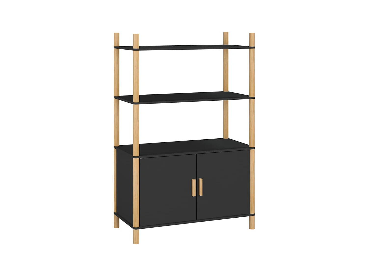 Credenza buffet cassettiera mobile contenitore organizer cucina soggiorno soggiorno alto 80 x 40 x 121 cm derivati ​​del legno nero 02_0035131