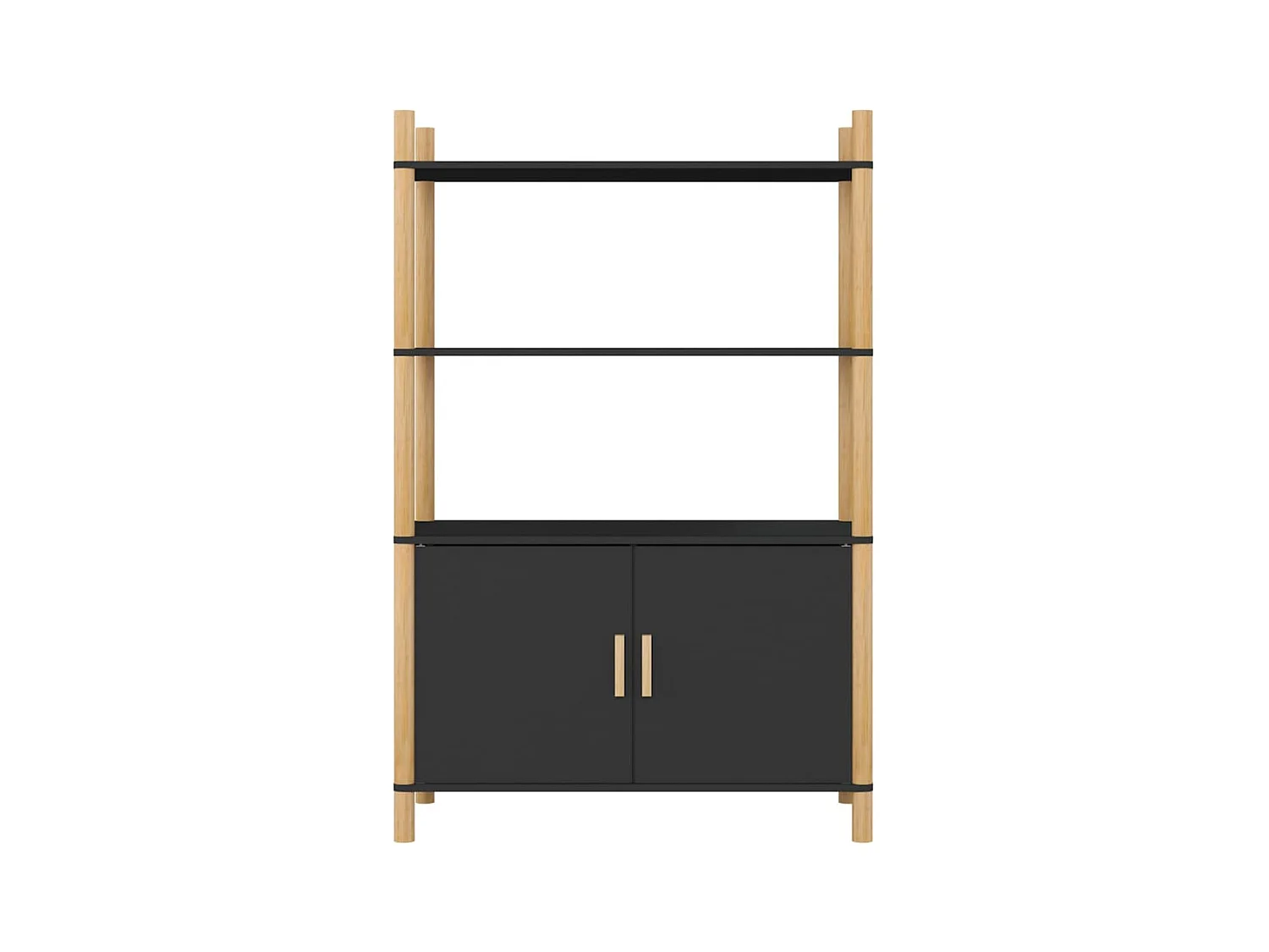 Credenza buffet cassettiera mobile contenitore organizer cucina soggiorno soggiorno alto 80 x 40 x 121 cm derivati ​​del legno nero 02_0035131