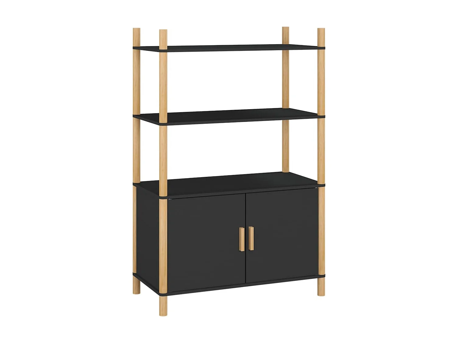 Buffet aparador cômoda armário unidade de armazenamento organizador cozinha sala sala alta 80 x 40 x 121 cm madeira trabalhada preta 02_0035131