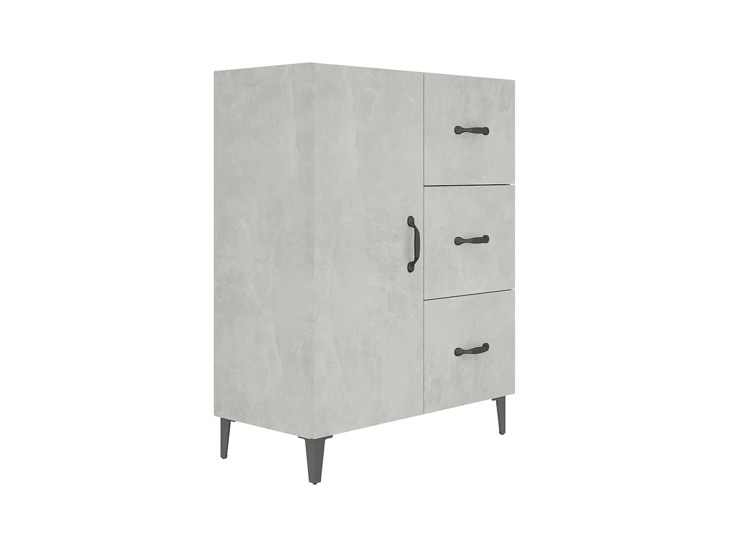 Credenza buffet cassettiera mobile contenitore organizer cucina soggiorno soggiorno 69,5 x 34 x 90 cm derivati ​​del legno grigio 02_0032009
