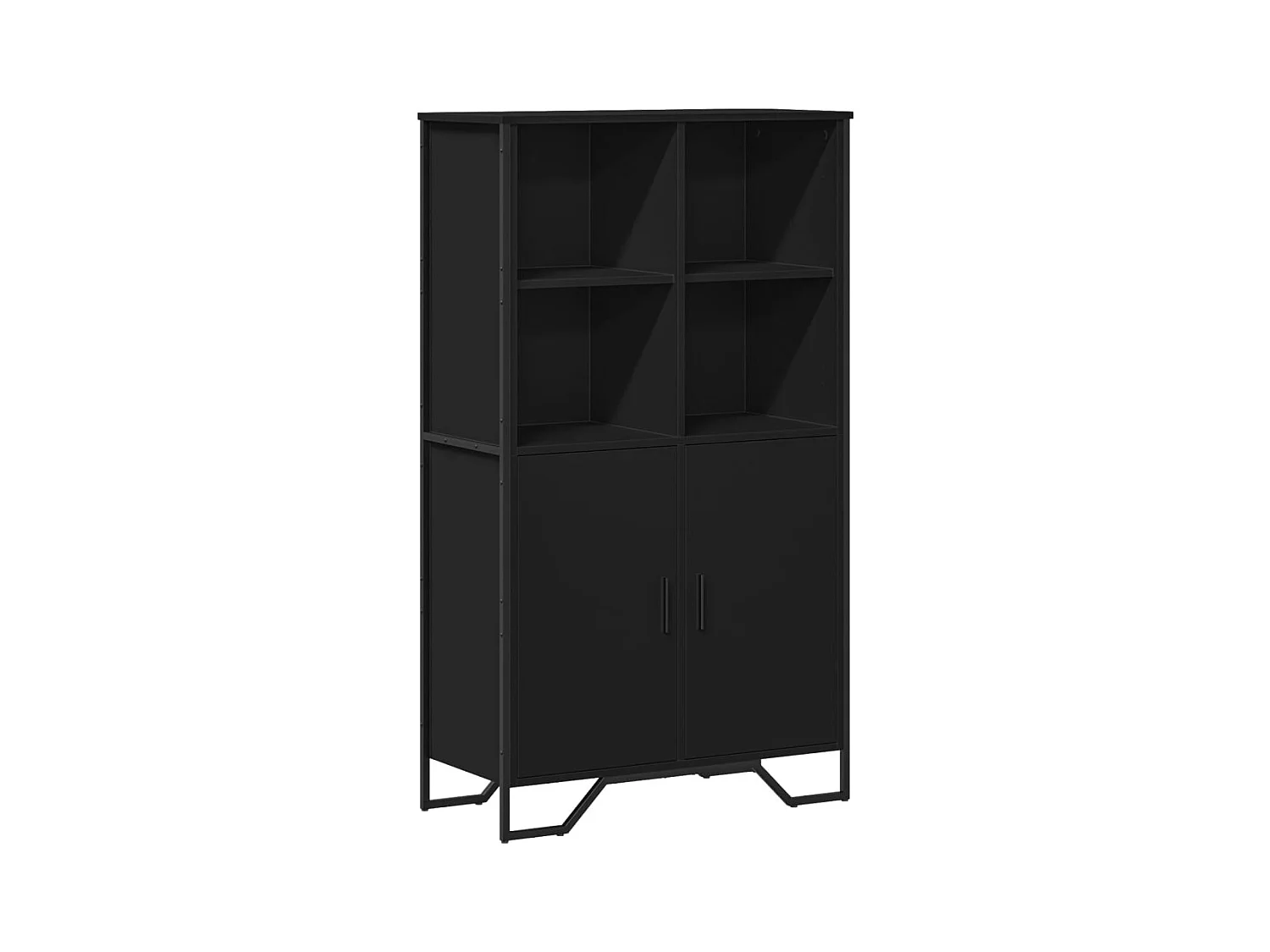 Credenza buffet cassettiera mobile contenitore organizer cucina soggiorno soggiorno alto 79,5 x 35,5 x 137,5 cm multistrato nero 02_0035129